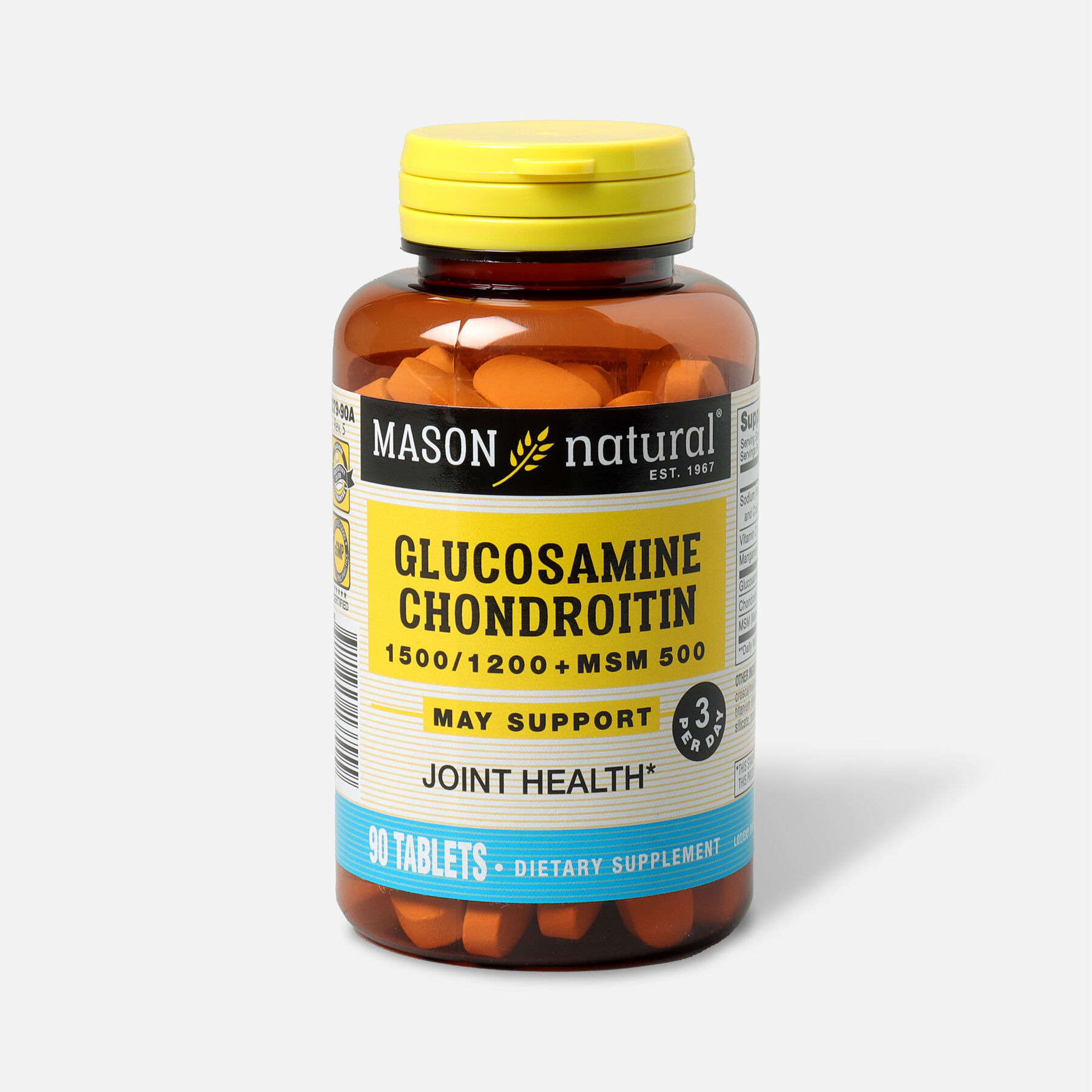 Mason Vitamins Natural Glucosamine Chondroitin 1500/1200 Plus MSM 500