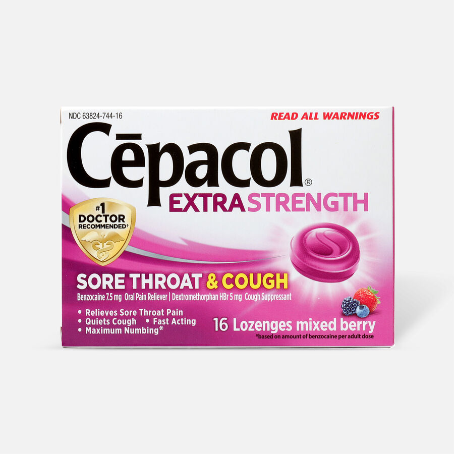 Cepacol Extra Strength Lozenges for Sore Throat & Cough, Mixed Berry, , large image number 0