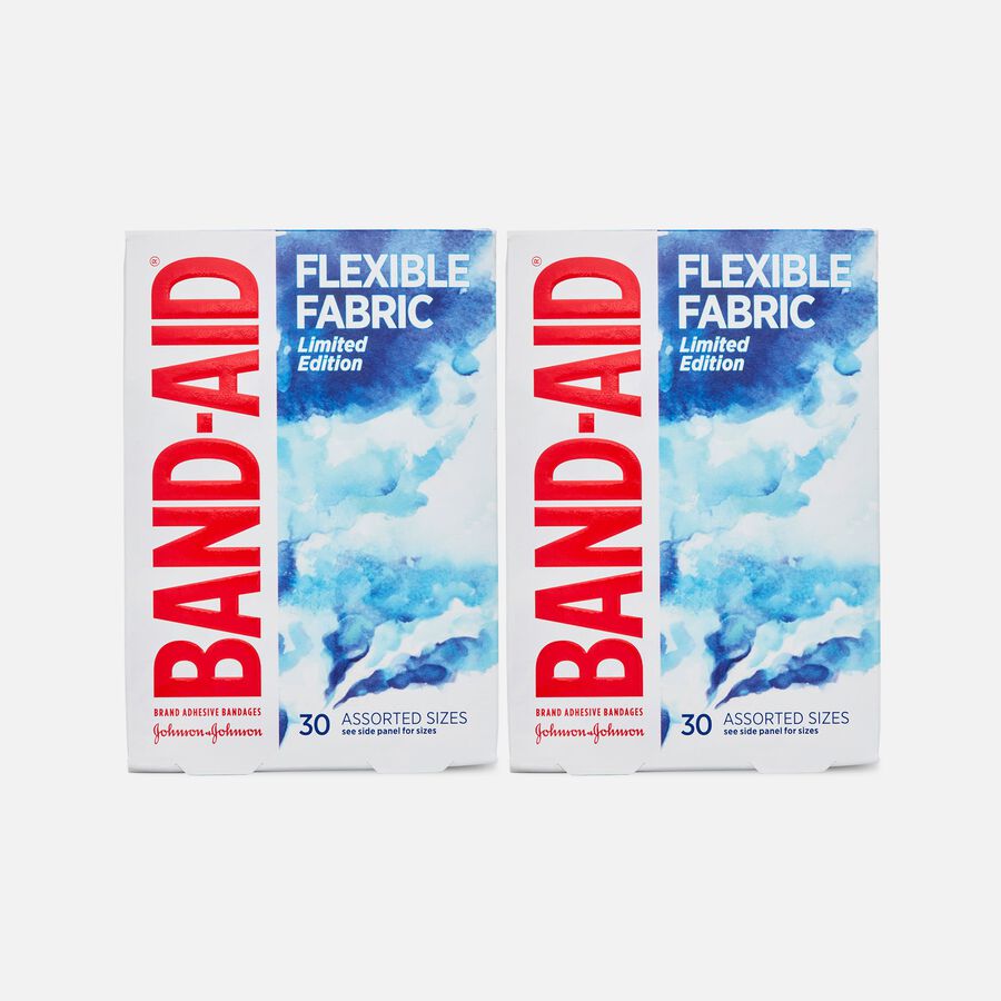 Band-Aid Decorated Flexible Fabric Assorted 30 ct., Watercolor (2-Pack), , large image number 0