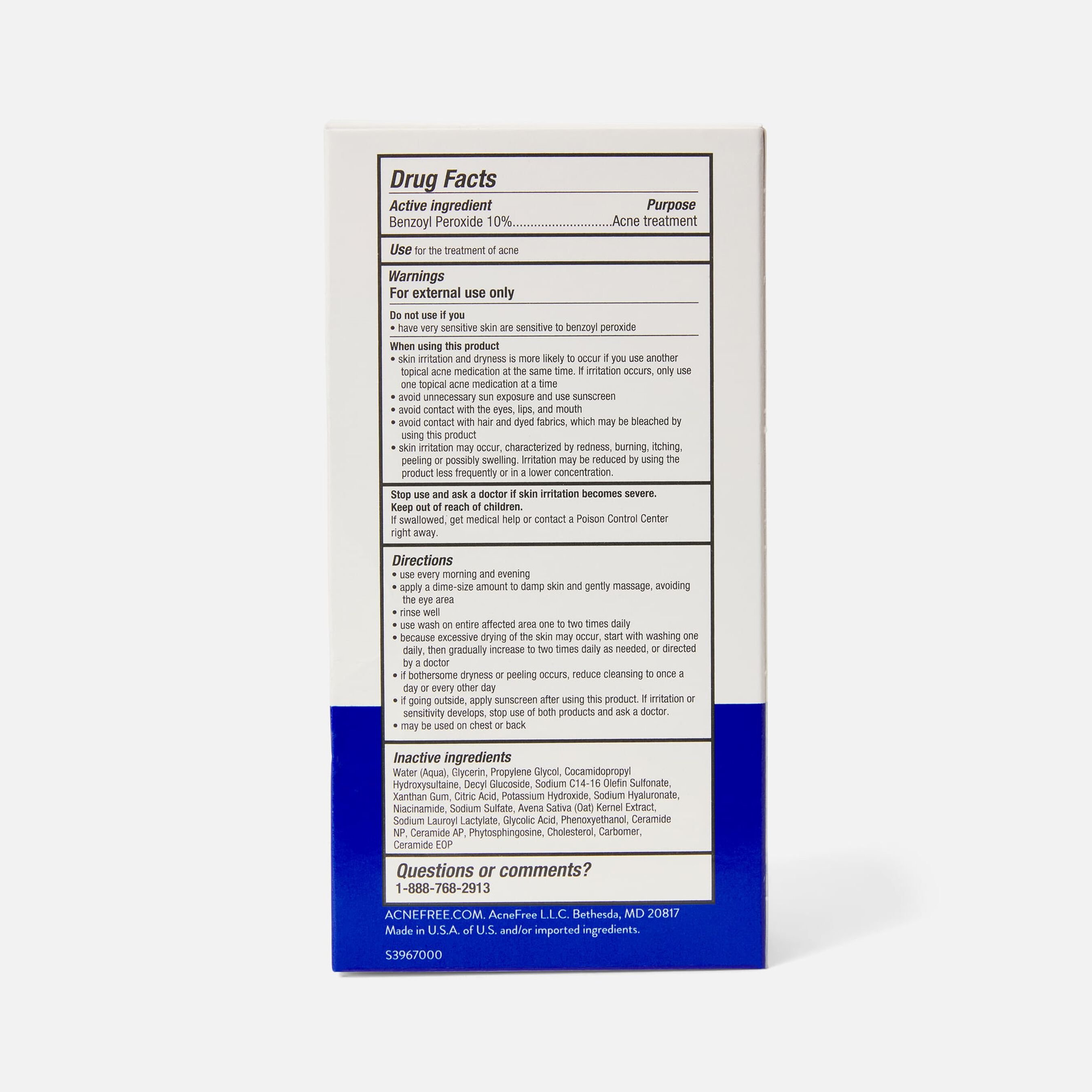 HSA Eligible AcneFree Severe Acne Benzoyl Peroxide Deep Cleansing