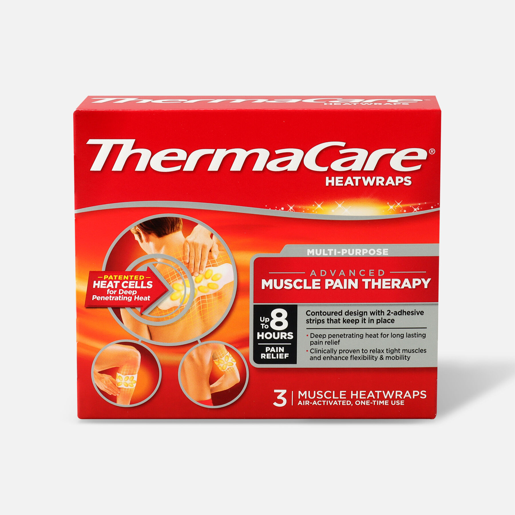 Thermacare Heat Wrap Muscle and Joint Wraps, 8HR, 3 ct