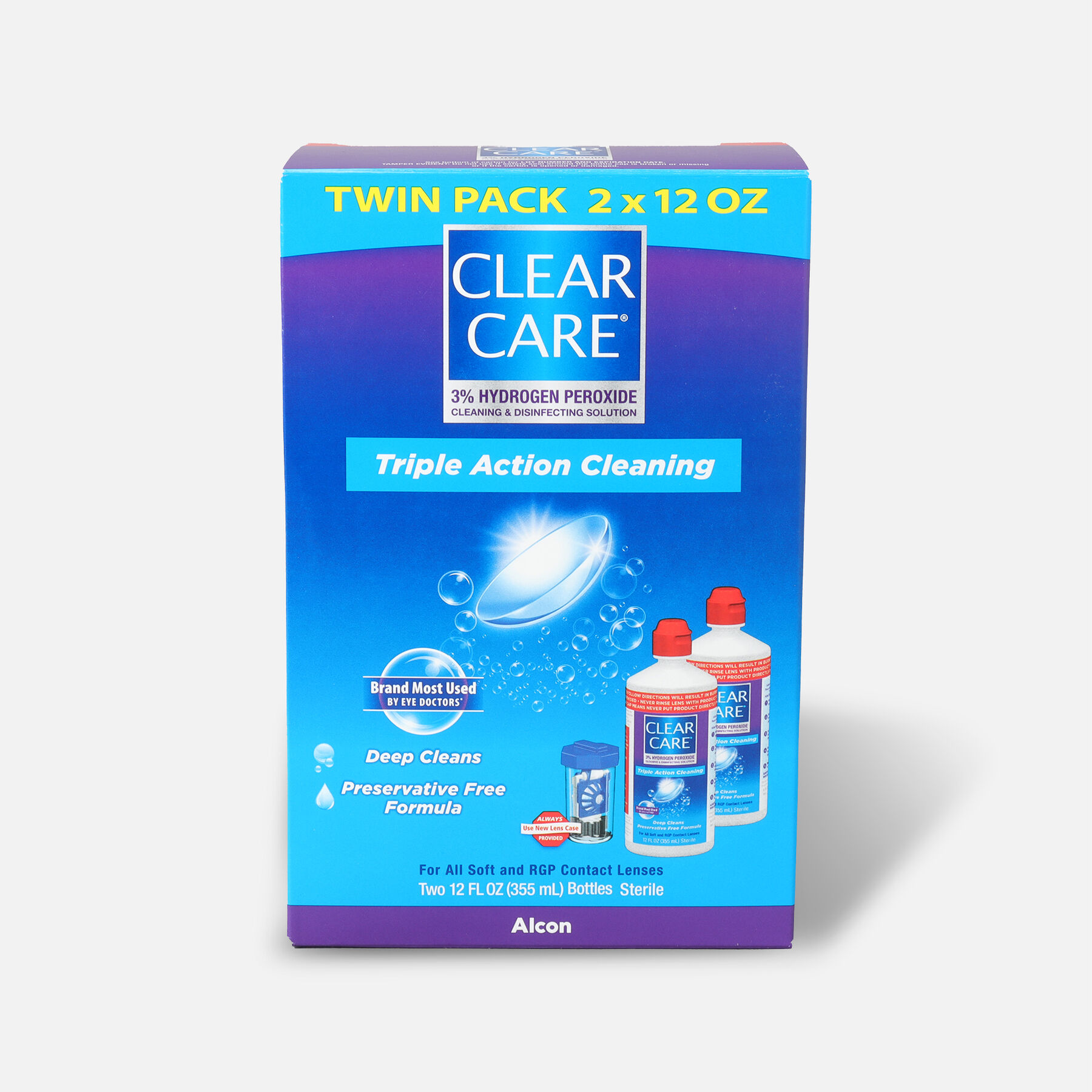 Clear Care Cleaning and Disinfecting Solution, 12 OZ