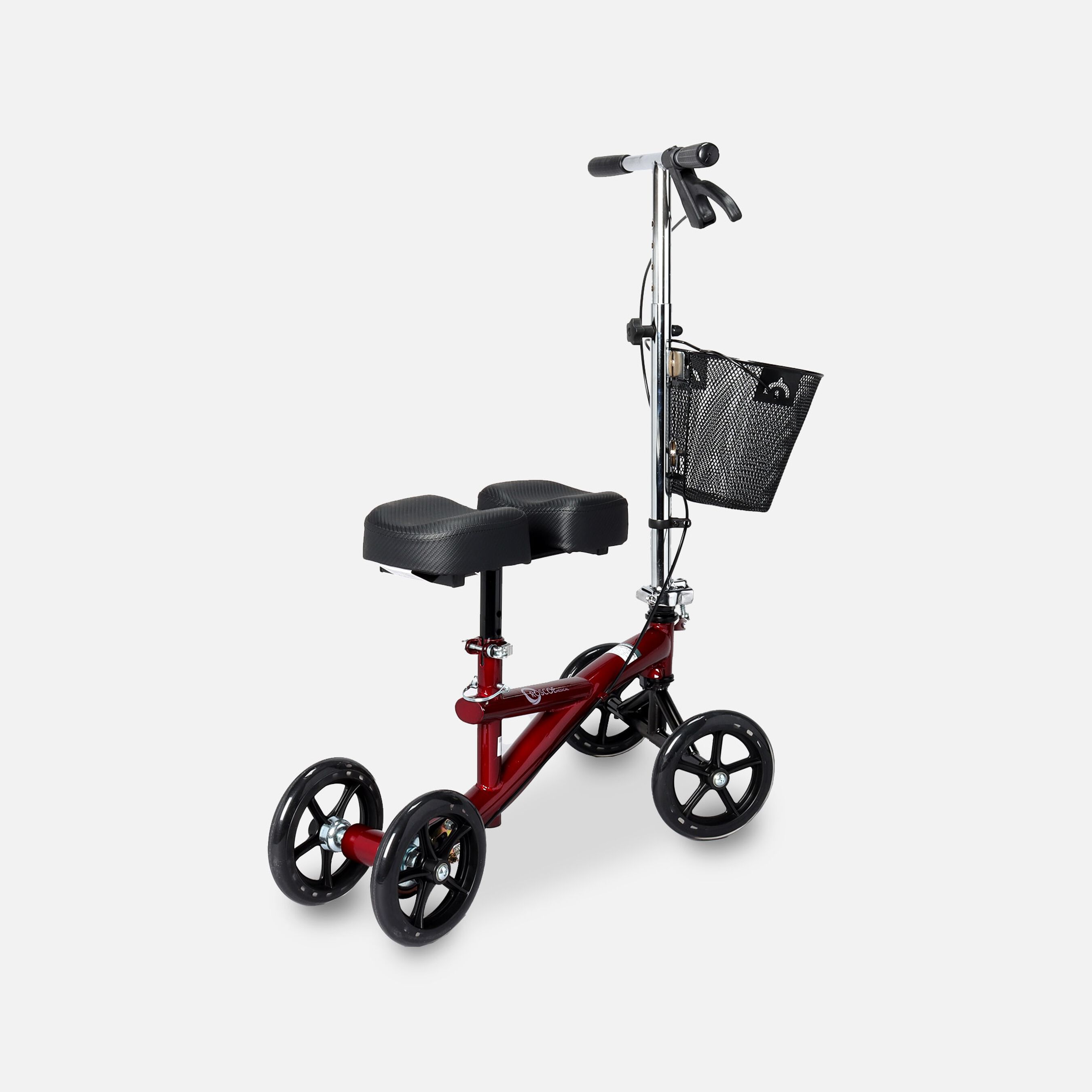 Roscoe Knee Scooter with 8Hole Stem Burgundy, 4 ft. 11" to 6 ft. 6" Height Range