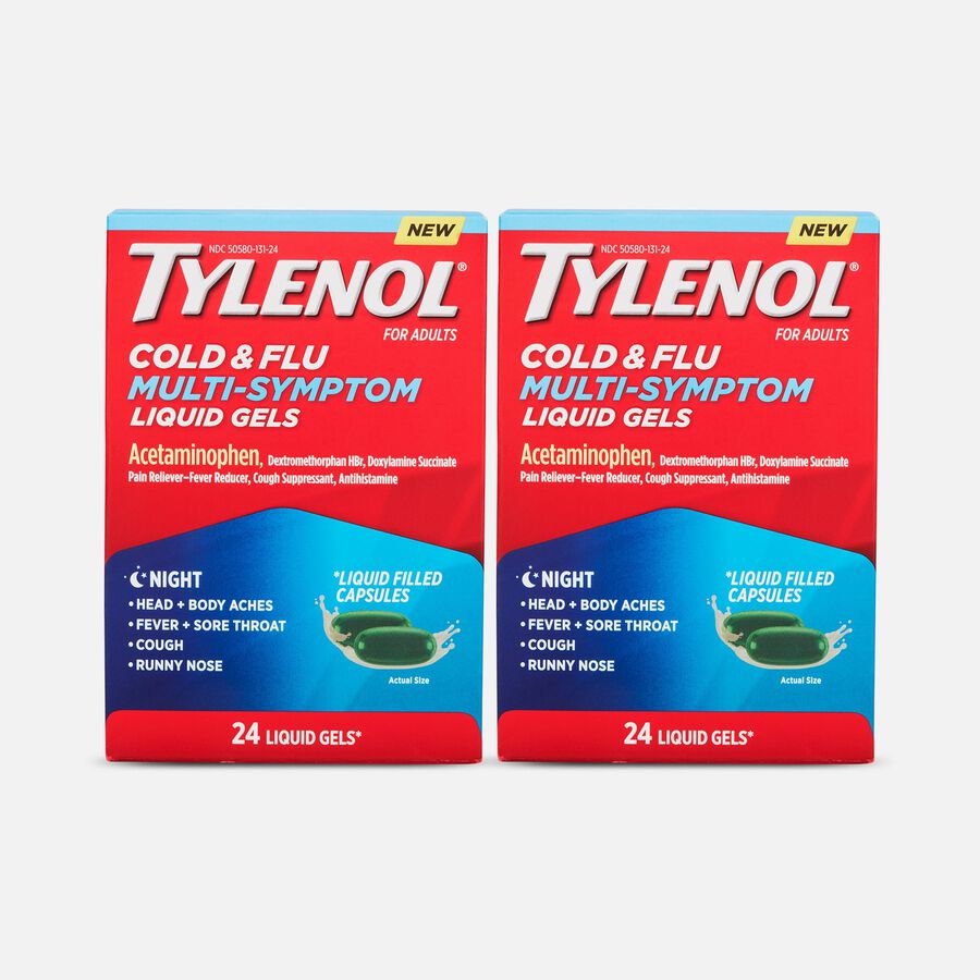 Tylenol Cold & Flu Multi-Symptom Night Liquid Gels, 24 ct. (2-Pack), , large image number 0