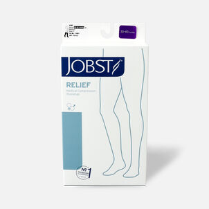 BSN Jobst Unisex Relief Knee-High Extra Firm Compression Stockings, Closed Toe, Medium, Beige