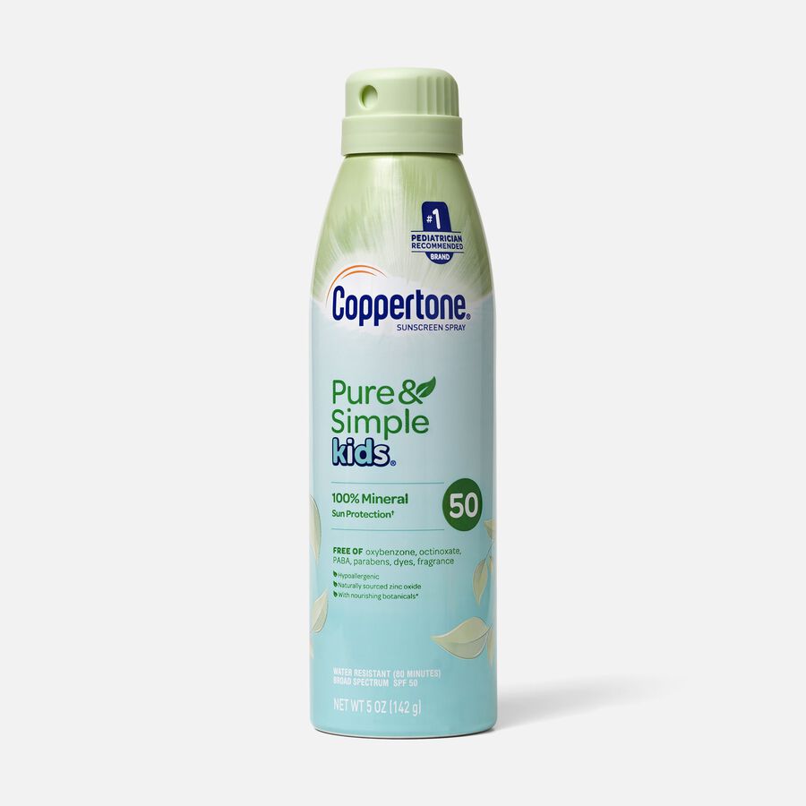 Coppertone Pure & Simple Kids Sunscreen Spray, SPF 50, 5 oz., , large image number 0