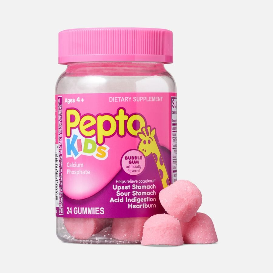 Pepto Kids Upset Stomach Relief Gummies, Bubblegum, 24 ct., , large image number 0