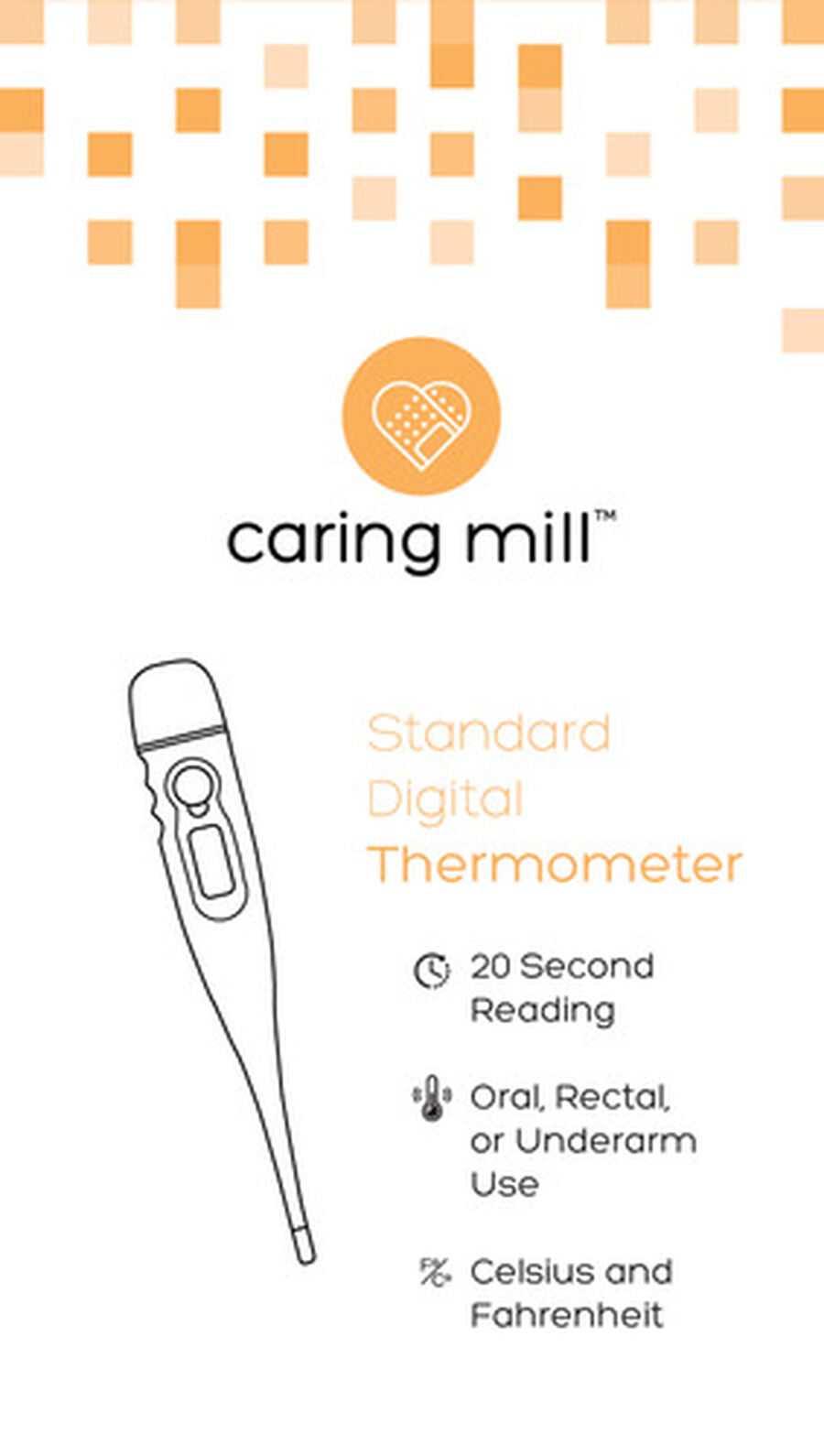 Caring Mill® Digital Thermometer with case, , large image number 4