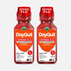 Vicks&reg; DayQuil&trade; Intense Flu Liquid, Daytime Flu Medicine, Cherry, 12 fl oz. (2-Pack)