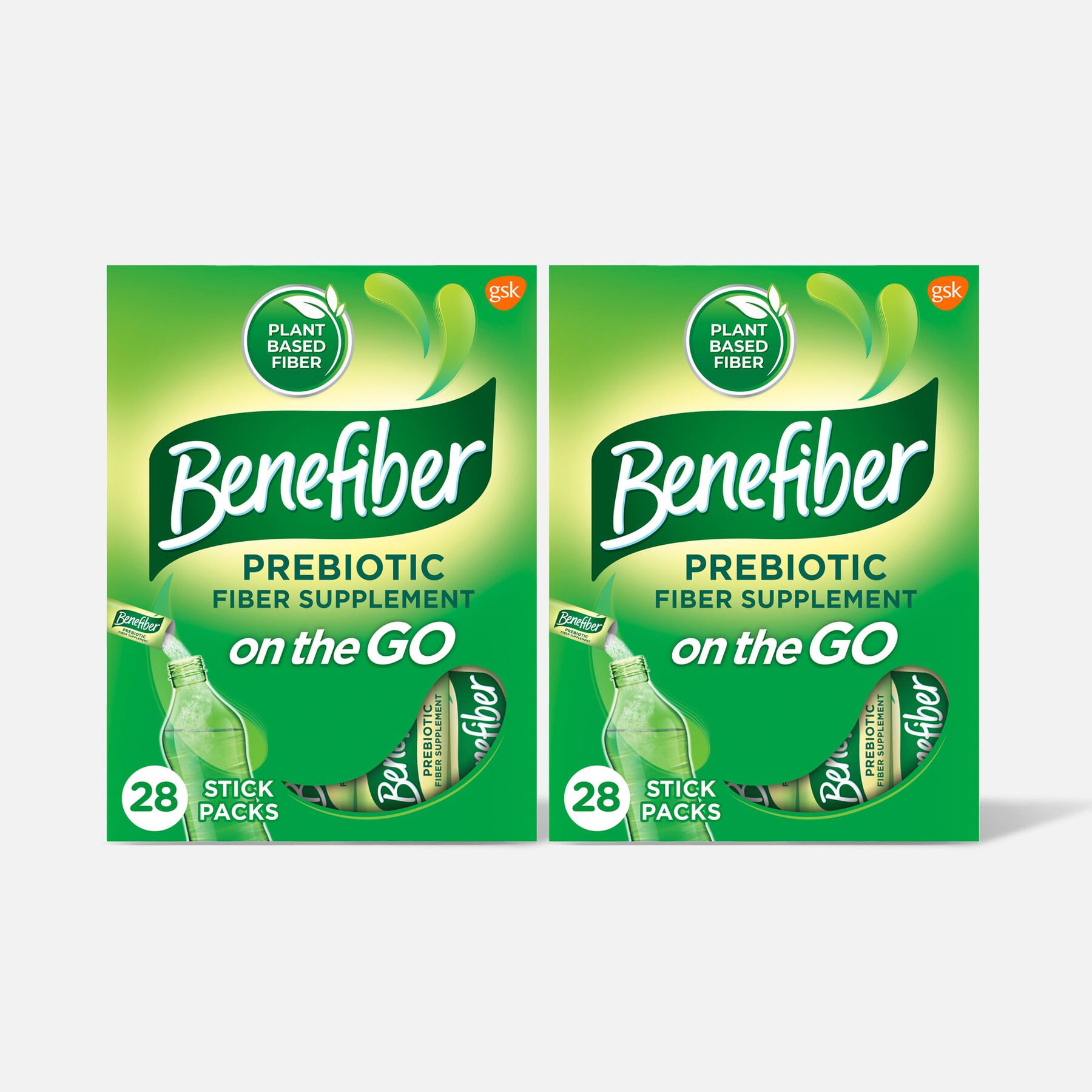 HSA Eligible Benefiber On The Go Prebiotic Daily Fiber Supplement Powder Sticks, For Digestive