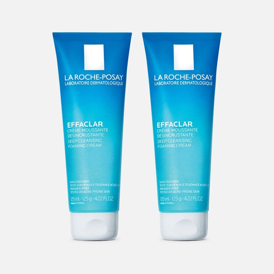 La Roche-Posay Effaclar Deep Cleansing Foaming Cream Cleanser, 4.22 oz. (2-Pack), , large image number 0