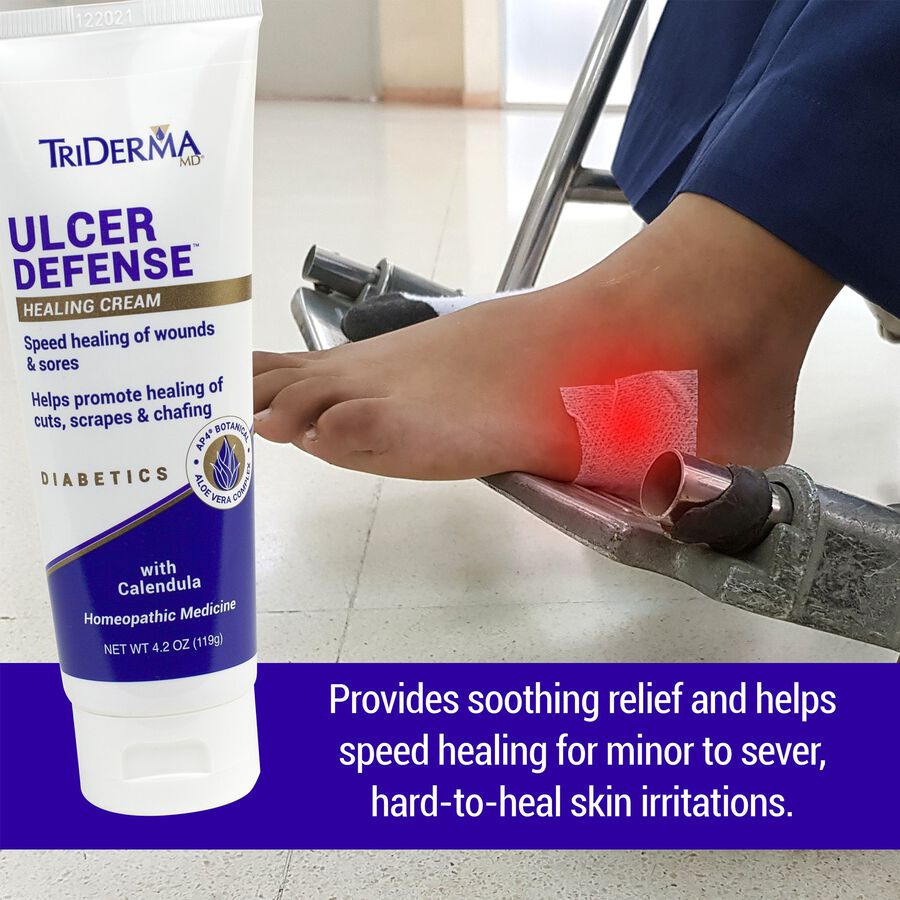 TriDerma Diabetics Ulcer Defense™ Healing Cream, 4.2 oz. Tube, , large image number 3