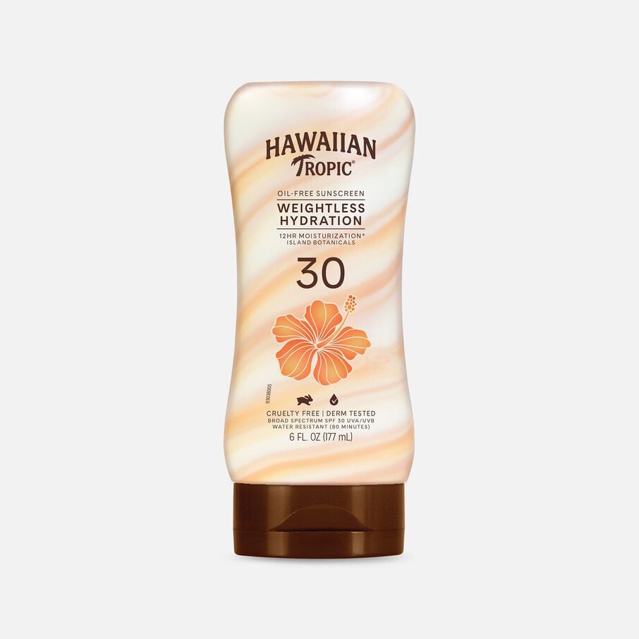 HSA Eligible Hawaiian Tropic Silk Hydration Weightless OilFree Face Sunscreen SPF 30, 1.7 oz