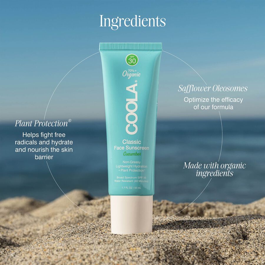 COOLA Classic Face Organic Sunscreen Lotion SPF 30 Cucumber, 1.7 oz., , large image number 1