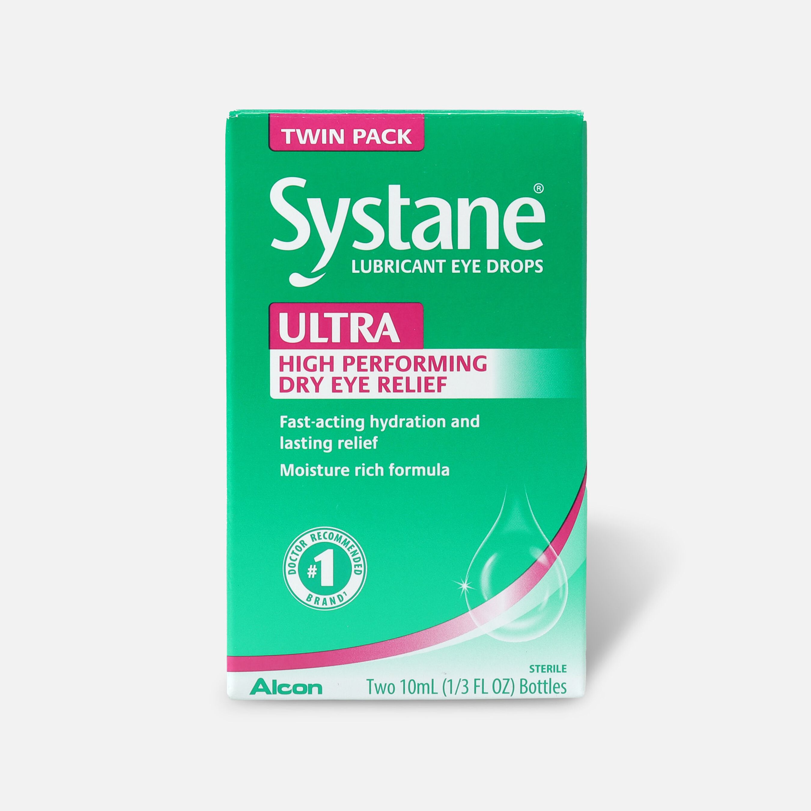 HSA Eligible Systane Ultra Lubricating Eye Drops, 10 mL, Twin Pack
