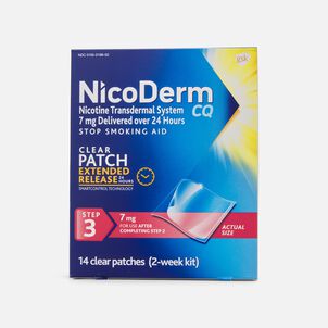 NicoDerm CQ Step 3 Clear Nicotine Patches, 7mg, 14 ct.