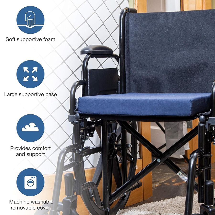 DMI Foam Seat Cushion for Wheelchair or Chair, Navy, , large image number 1