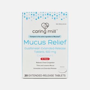 Caring Mill™ Mucus Guaifenesin Extended-Release Bi-Layer Caplets, 600 mg