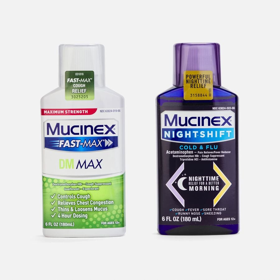 Mucinex Fast-Max DM Max & Nightshift Cold & Flu Combo Pack, 6 fl oz. each, , large image number 2