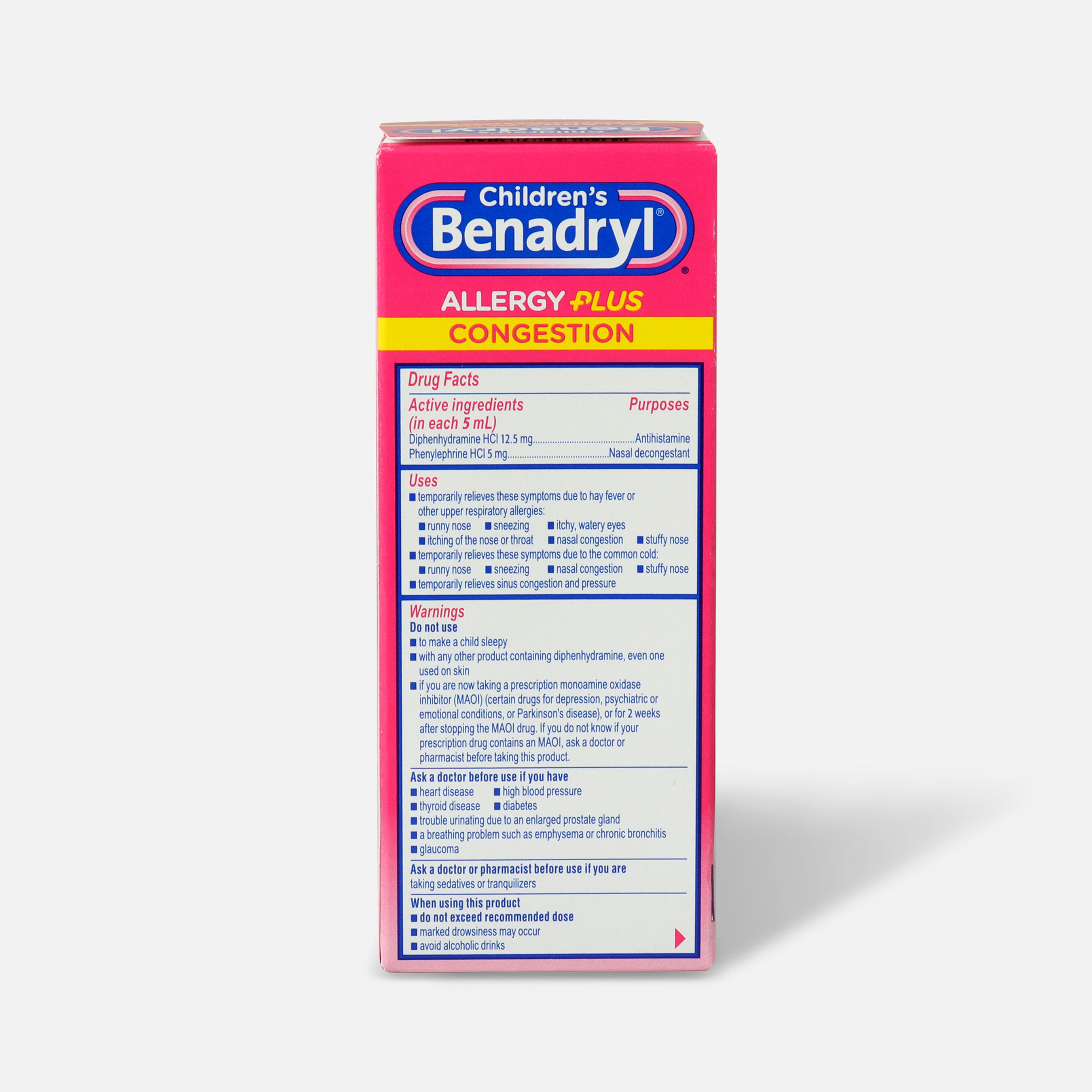 BenadrylD Allergy & Sinus Liquid, Grape, 4 fl oz