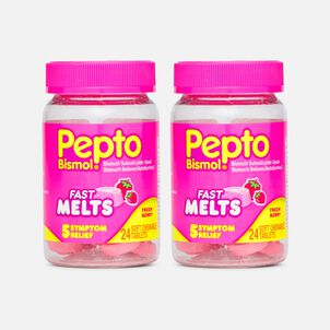 Pepto Bismol Fast Melts Upset Stomach Relief, Fresh Berry, 24 ct. (2-Pack)