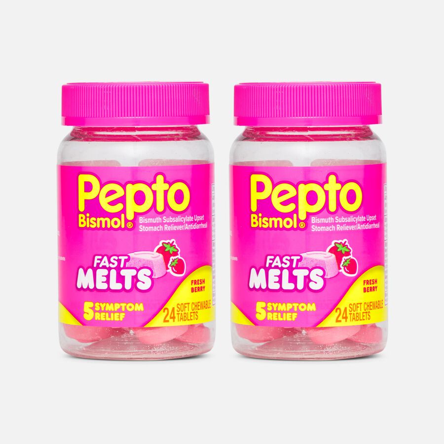 Pepto Bismol Fast Melts Upset Stomach Relief, Fresh Berry, 24 ct. (2-Pack), , large image number 0