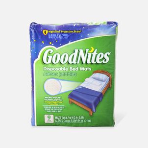 GoodNites Disposable Bed Pads for Nighttime Bedwetting, Non-Slip Waterproof Mattress Pad, 30" x 36", 9 ct.
