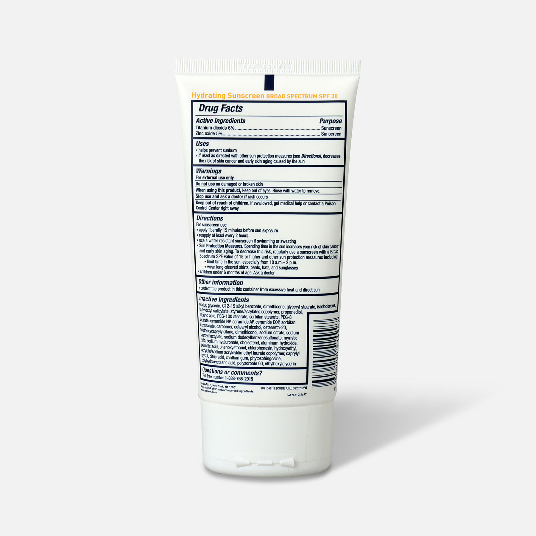 HSA Eligible CeraVe Hydrating Sunscreen Body Lotion, SPF 30, 5 fl oz