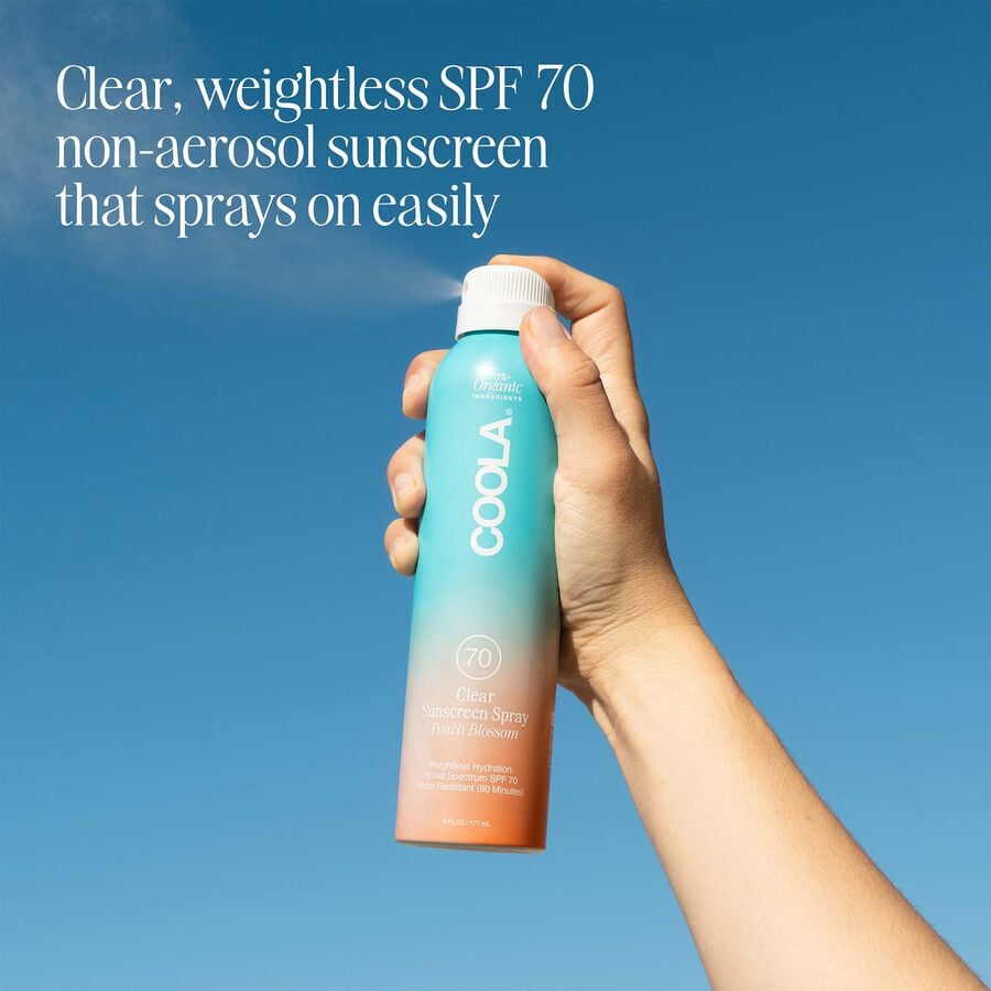 COOLA Classic Body Organic Sunscreen Spray SPF 70 Peach Blossom, 6 oz., , large image number 3