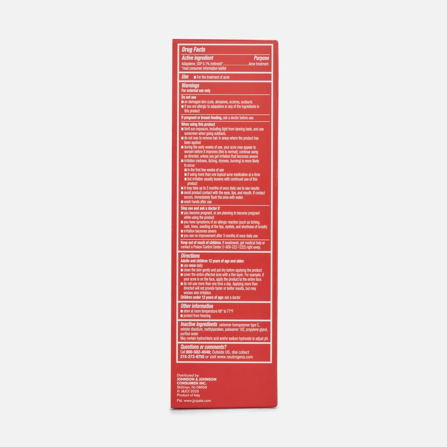 Neutrogena Stubborn Acne Adapalene Gel 0.1% Acne Treatment, 1.6 oz., , large image number 1