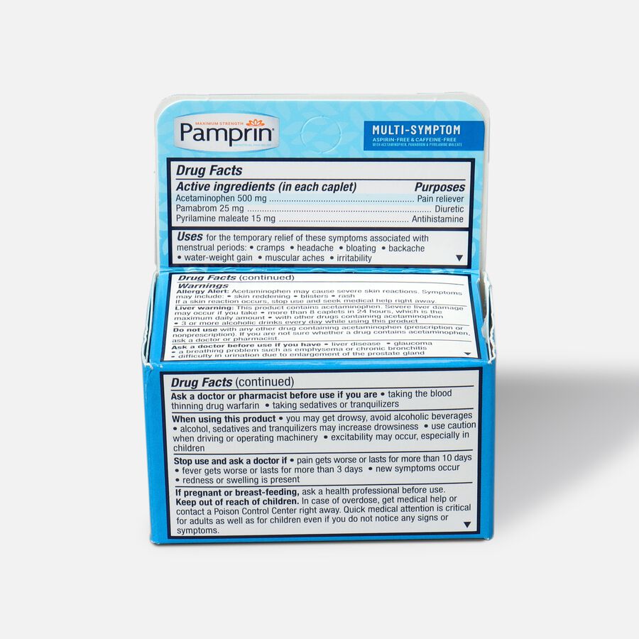 Pamprin Maximum Strength Multi-Symptom Menstrual Pain Relief - 20 ct., , large image number 1