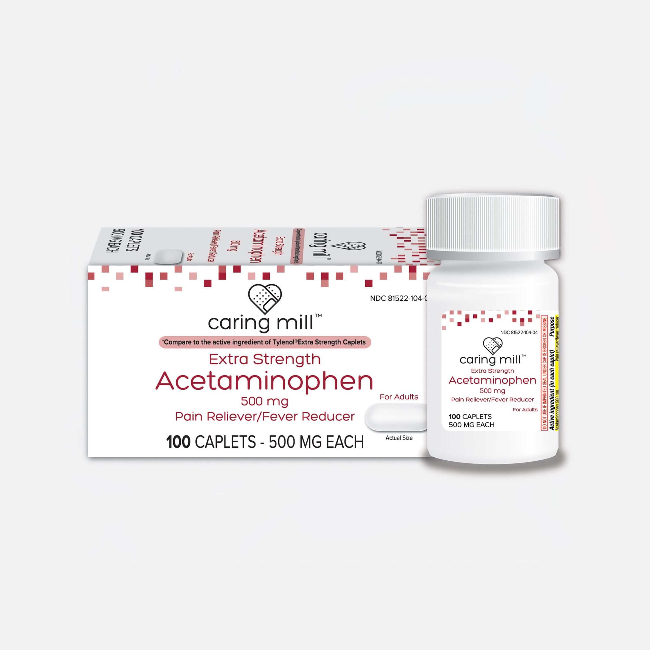 HSA Eligible Caring Mill™ Acetaminophen Adult Pain Reliever/Fever