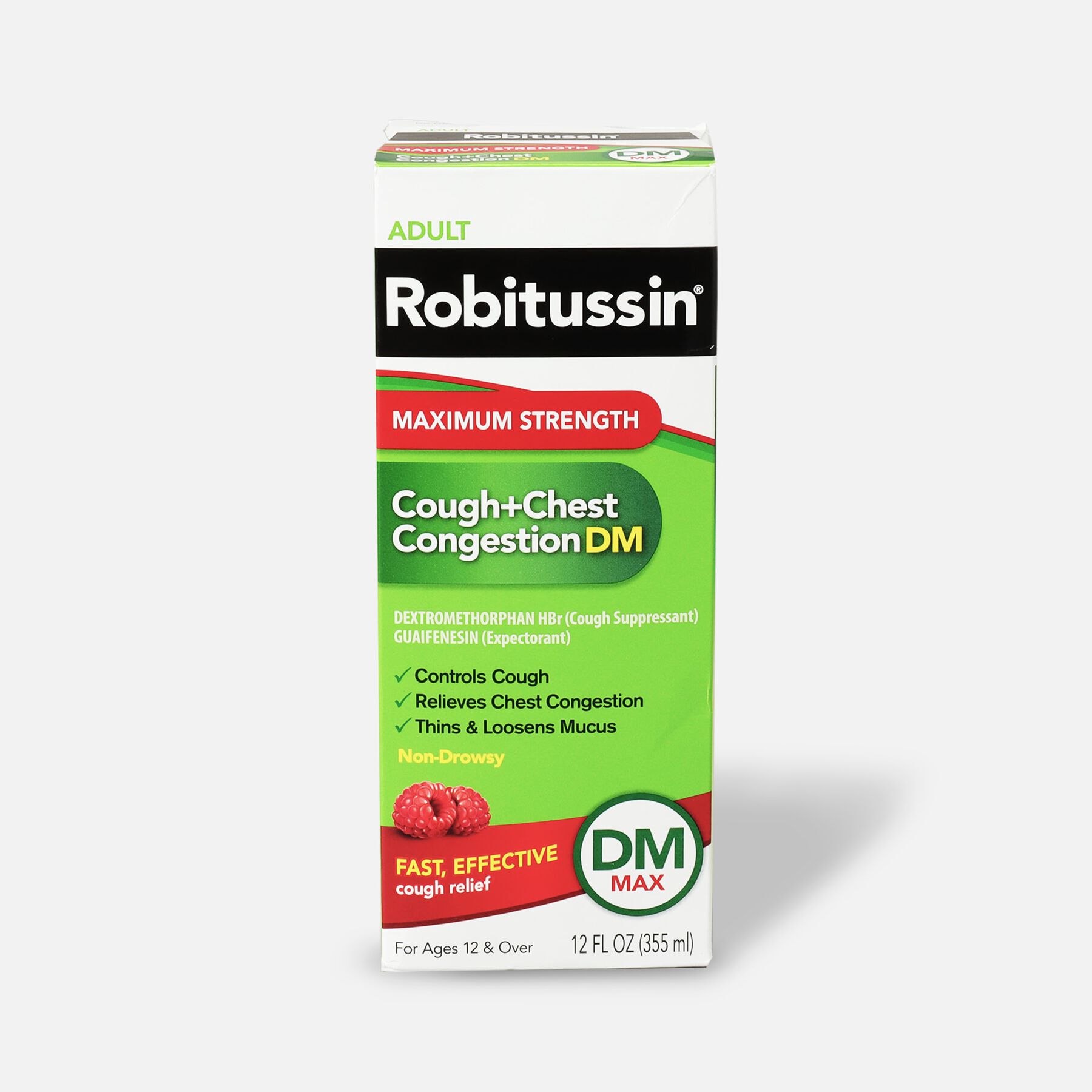 Robitussin Max Strength Cough and Chest Congestion DM NonDrowsy Liquid, 12 oz
