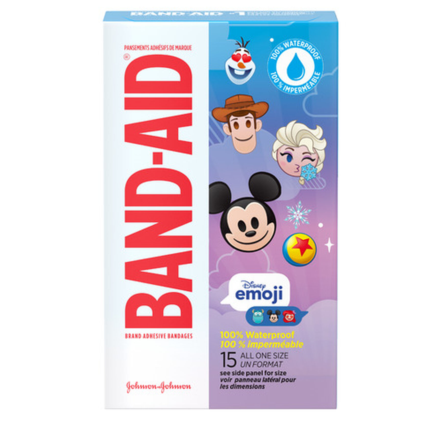 Band-Aid Disney Emoji Waterproof Bandages - 15ct