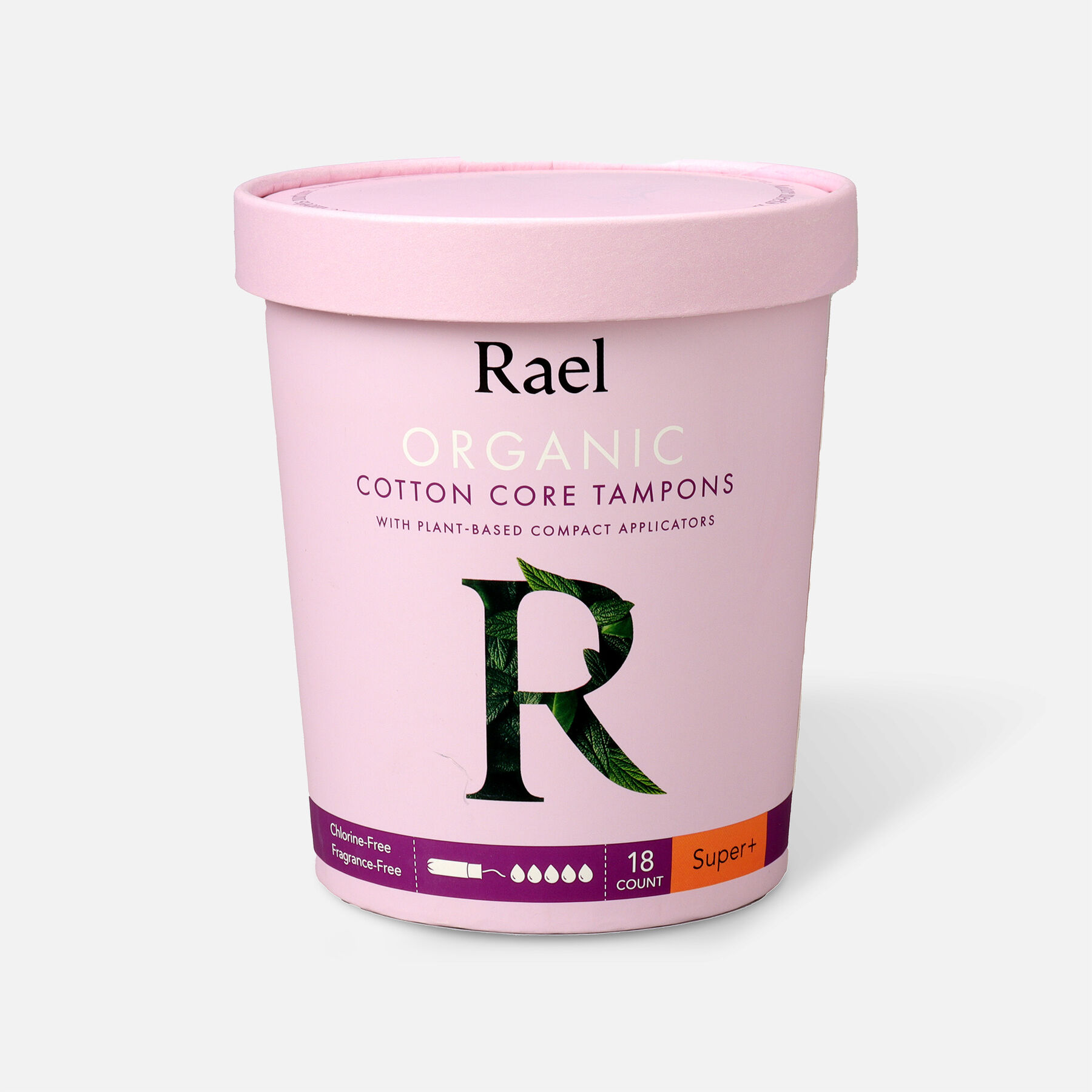 Rael Organic Cotton Core Tampons with Plant Based Compact Applicators