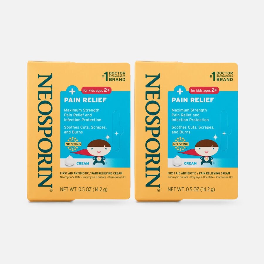 Neosporin Antibiotic + Pain Relief Cream for Kids, 0.5 oz. (2 pack), , large image number 0