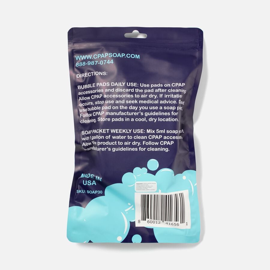 Liviliti CPAP Soap Bubble Pads and Soap Packets Kit, 30-Day Supply, , large image number 1