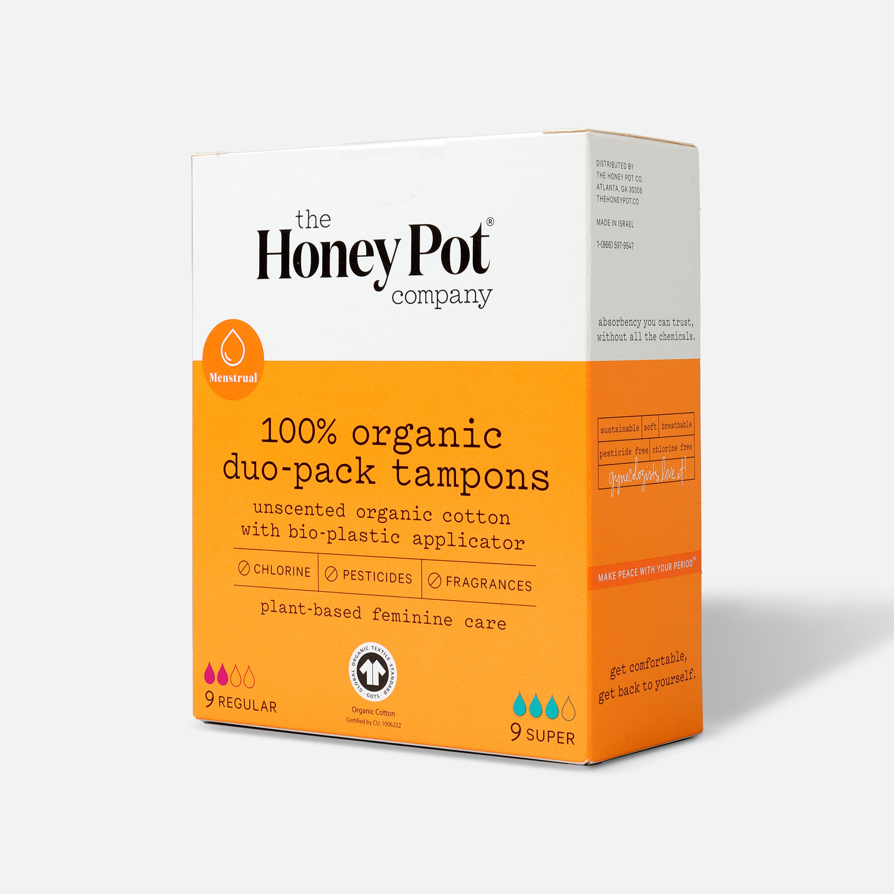 The Honey Pot Organic Tampons, 18ct