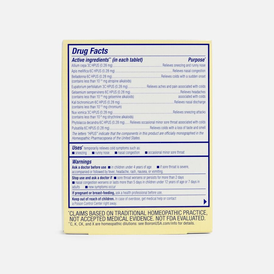 Boiron ColdCalm Cold Relief Tablets, 60 ct., , large image number 1