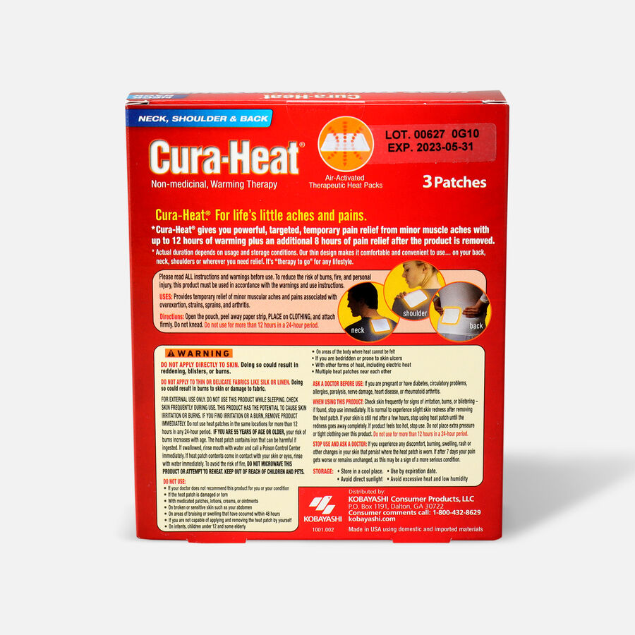 Cura-Heat Therapeutic HeatPacks for Back, Shoulder, and Neck Pain, 3 ct., , large image number 1