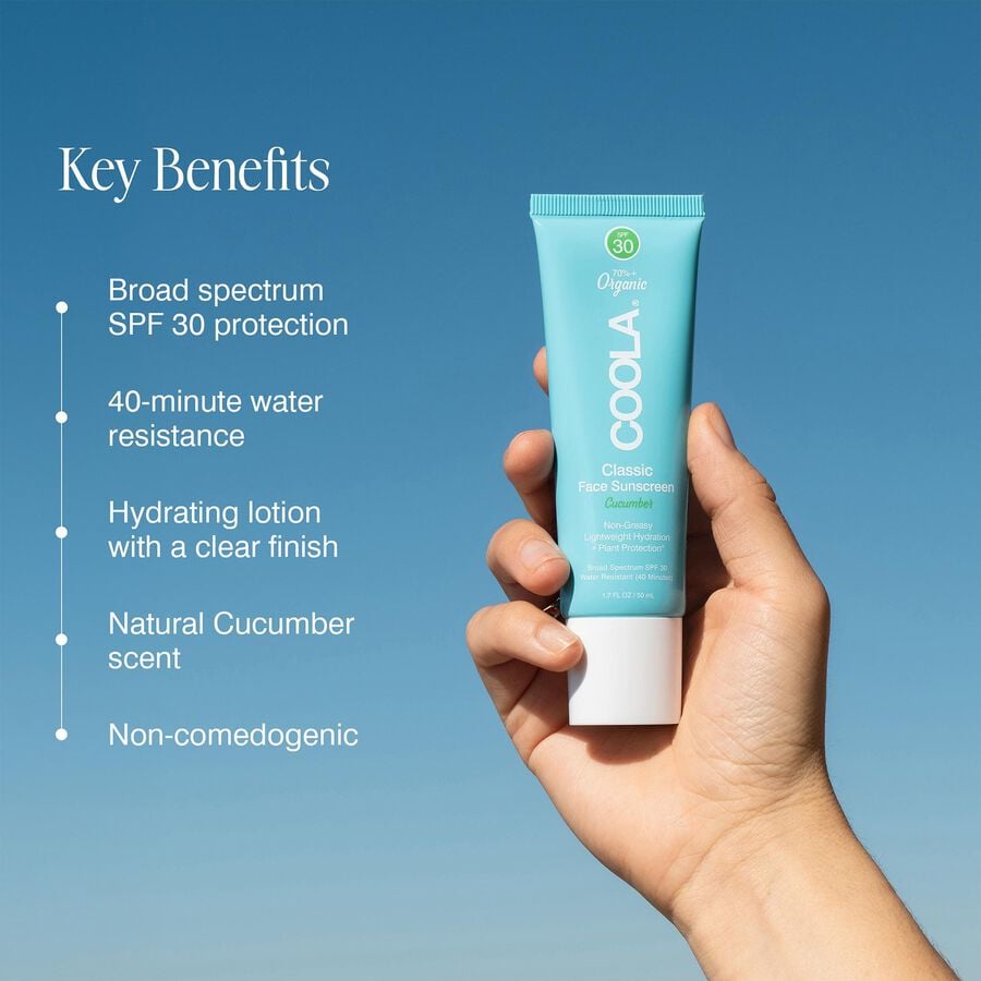 COOLA Classic Face Organic Sunscreen Lotion SPF 30 Cucumber, 1.7 oz., , large image number 3