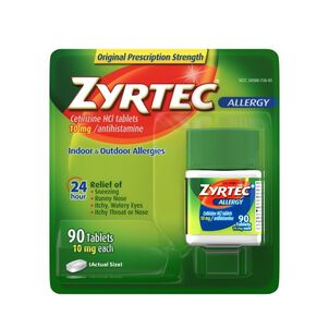 Zyrtec Adult Allergy Relief Tablets, 10mg, 90 ct.