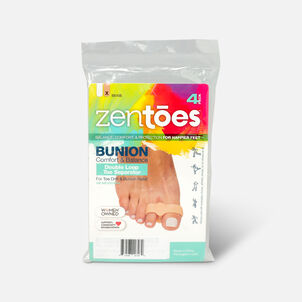 ZenToes Double Loop Toe Separator for Bunion Pain Relief, Beige - 4-Pack