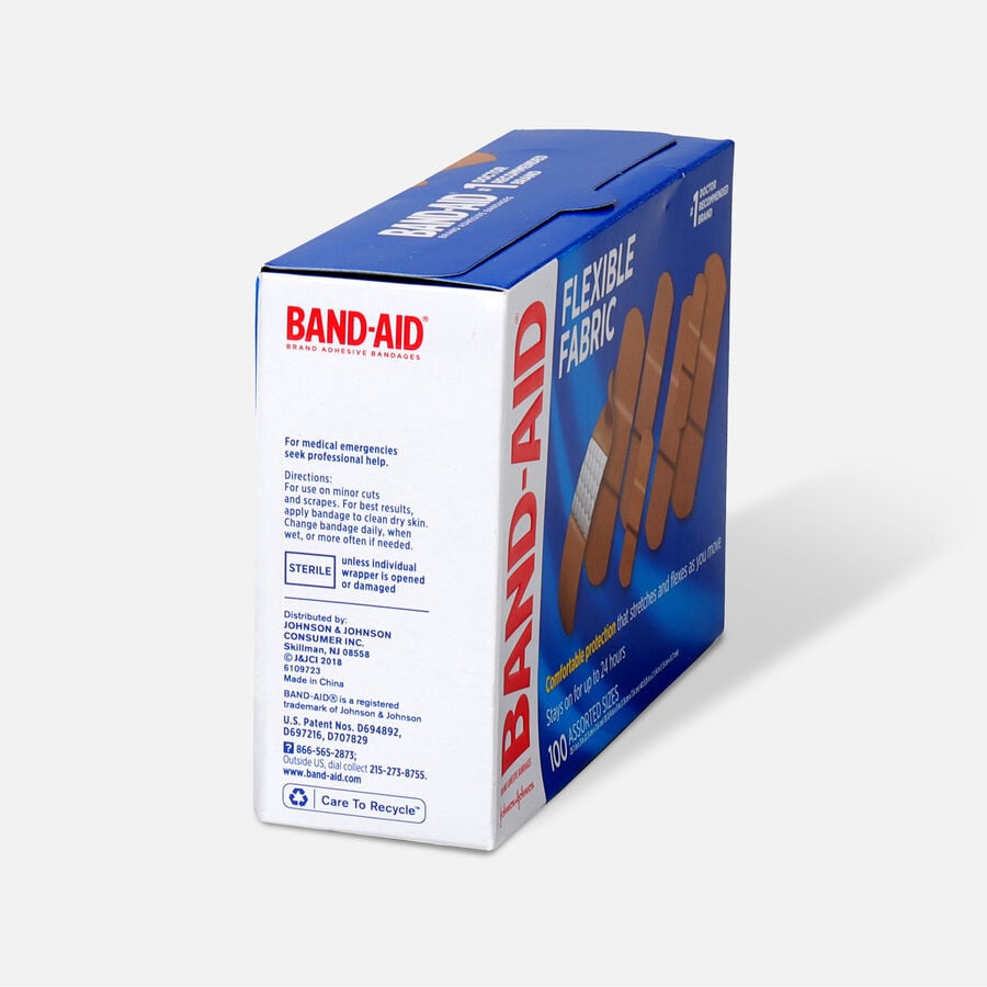 Band-Aid Flexible Fabric Adhesive Bandages, Assorted, 30 ct., , large image number 1