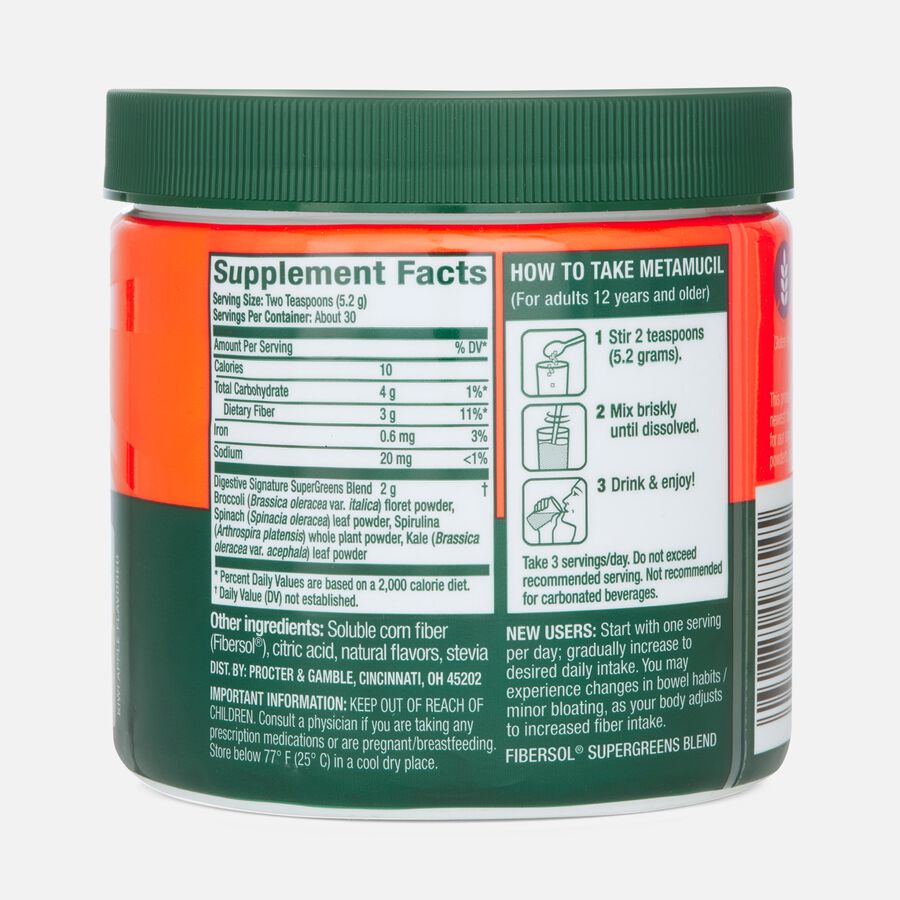 Metamucil SuperGreens Digestive Blend, Kiwi Apple, 5.5 oz., , large image number 1