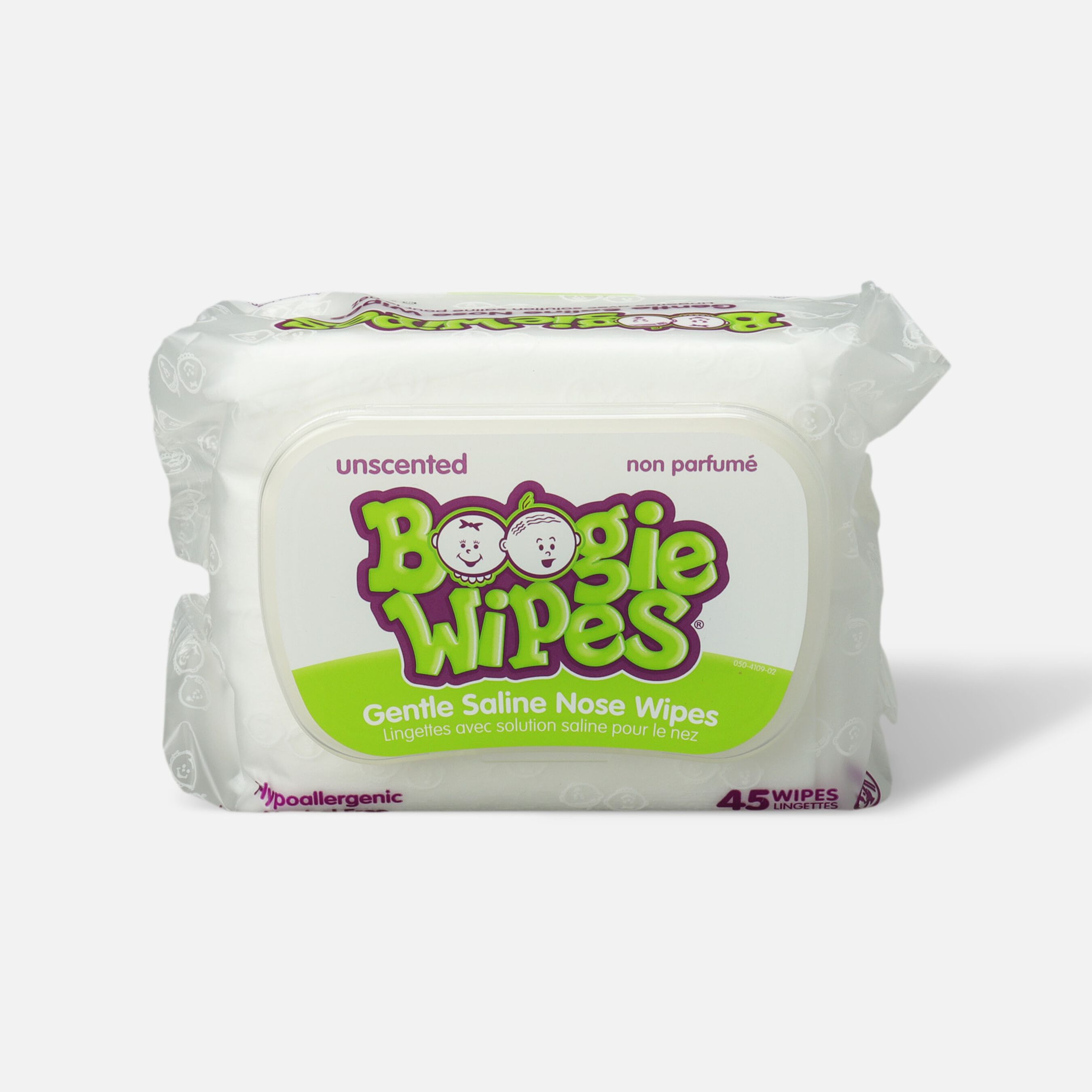 Boogie Wipes Unscented Saline Nose Wipes, 90ct