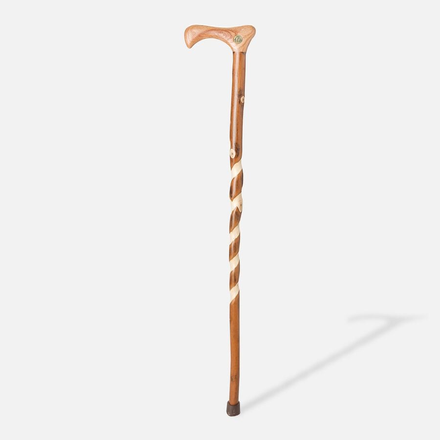 Brazos Free Form Handcrafted Wood Cane with Derby Handle, 37", , large image number 1