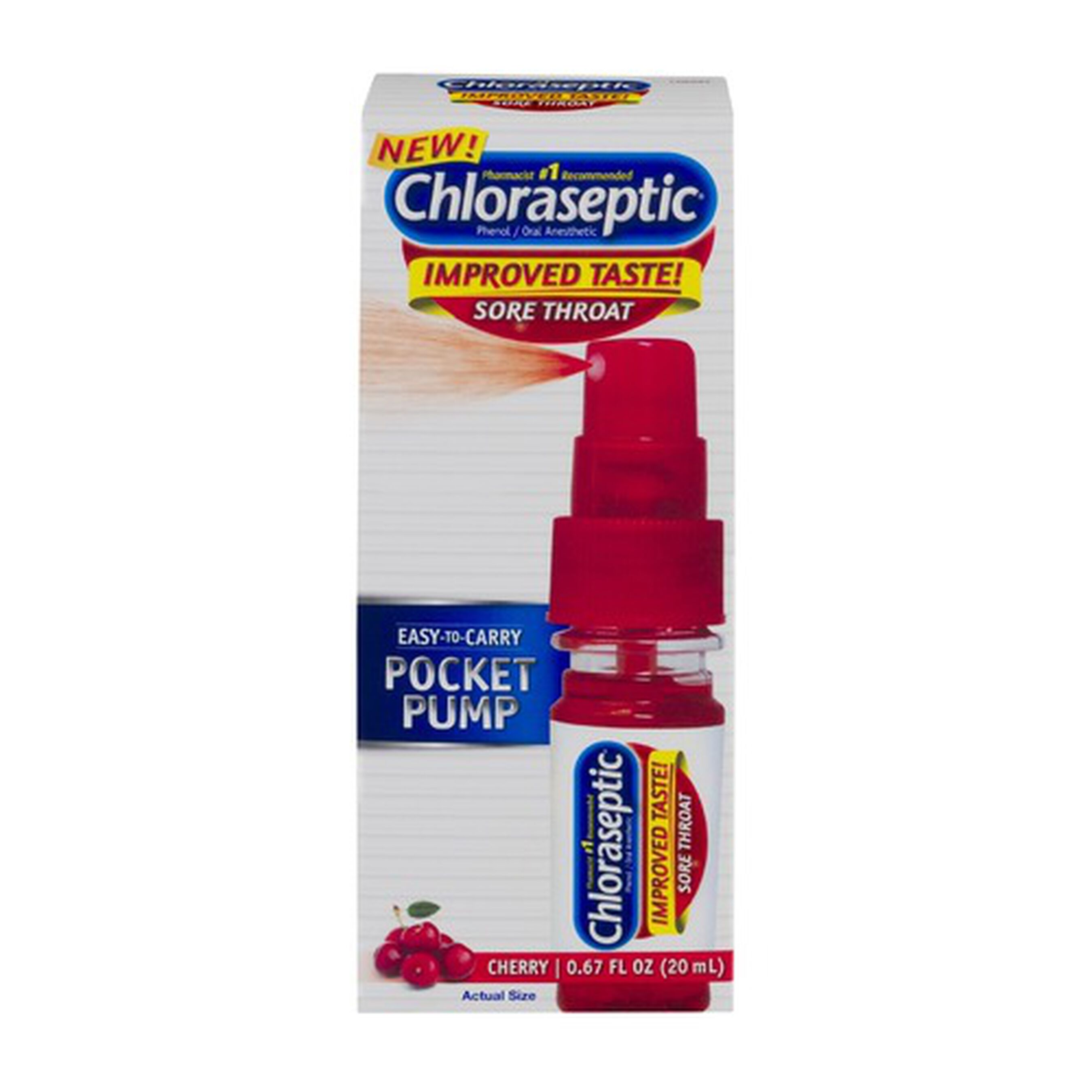Chloraseptic, Cherry, Sore Throat Spray, 0.67 oz Pocket Pump