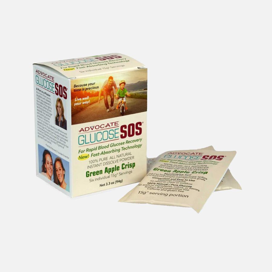 Advocate Glucose SOS Powder, Green Apple, 3.3 oz., , large image number 0
