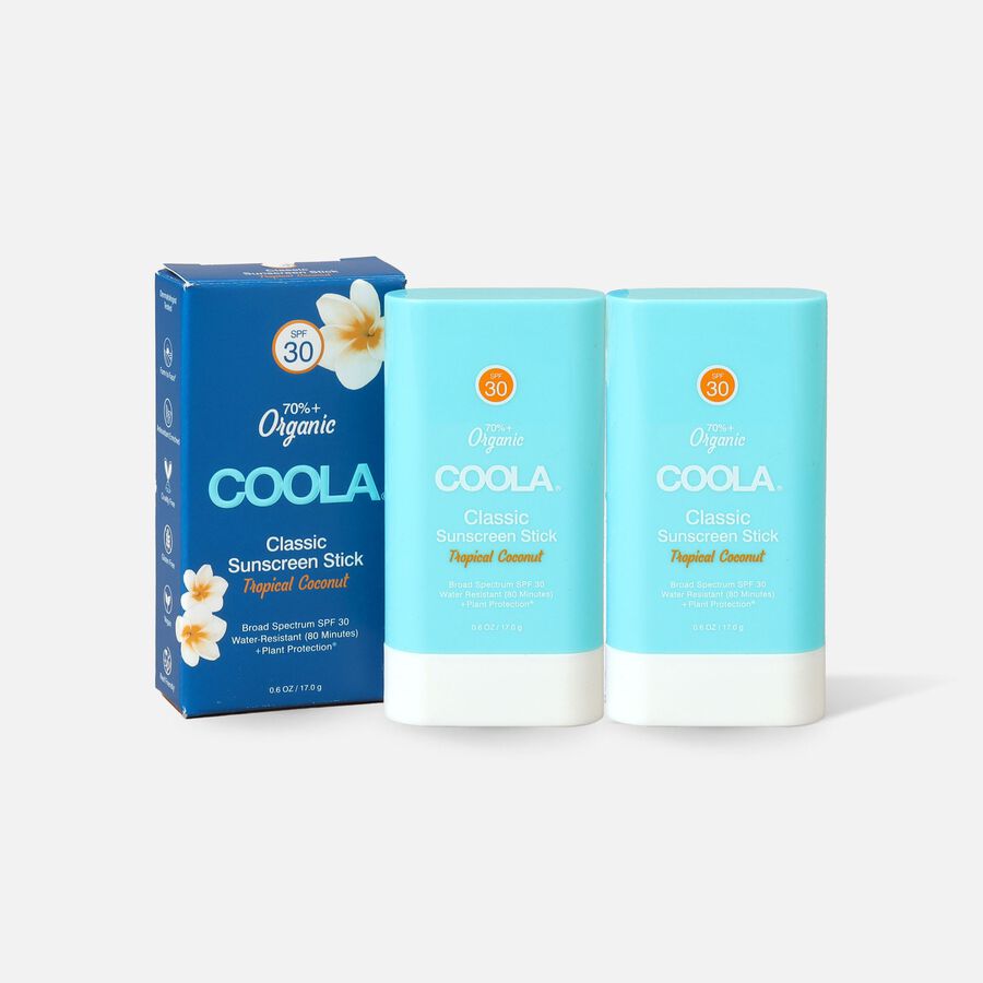 Coola Classic Organic Sunscreen Face & Body Stick SPF 30 Tropical Coconut (2-Pack), , large image number 0